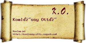 Komlóssy Ottó névjegykártya