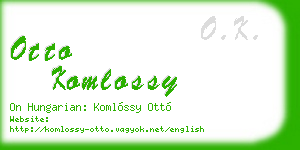 otto komlossy business card